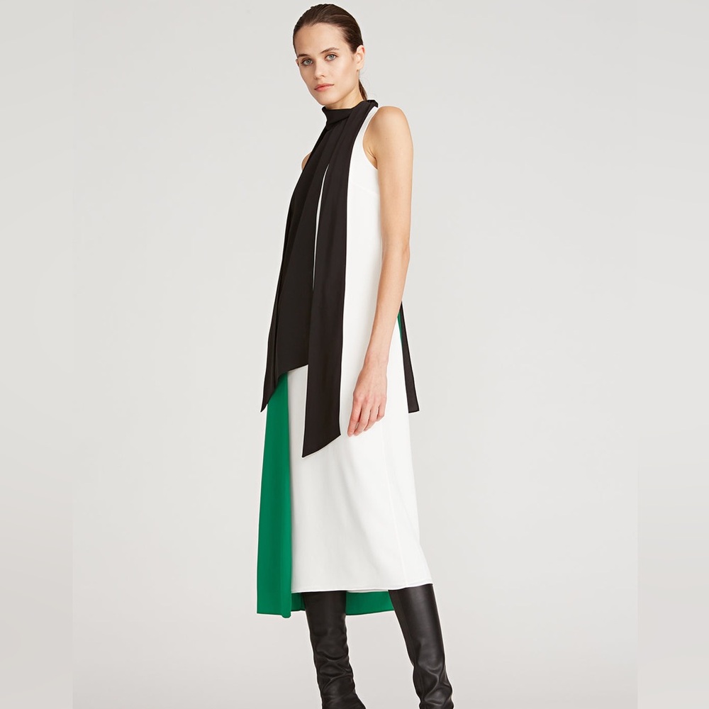 Halston tri color dress